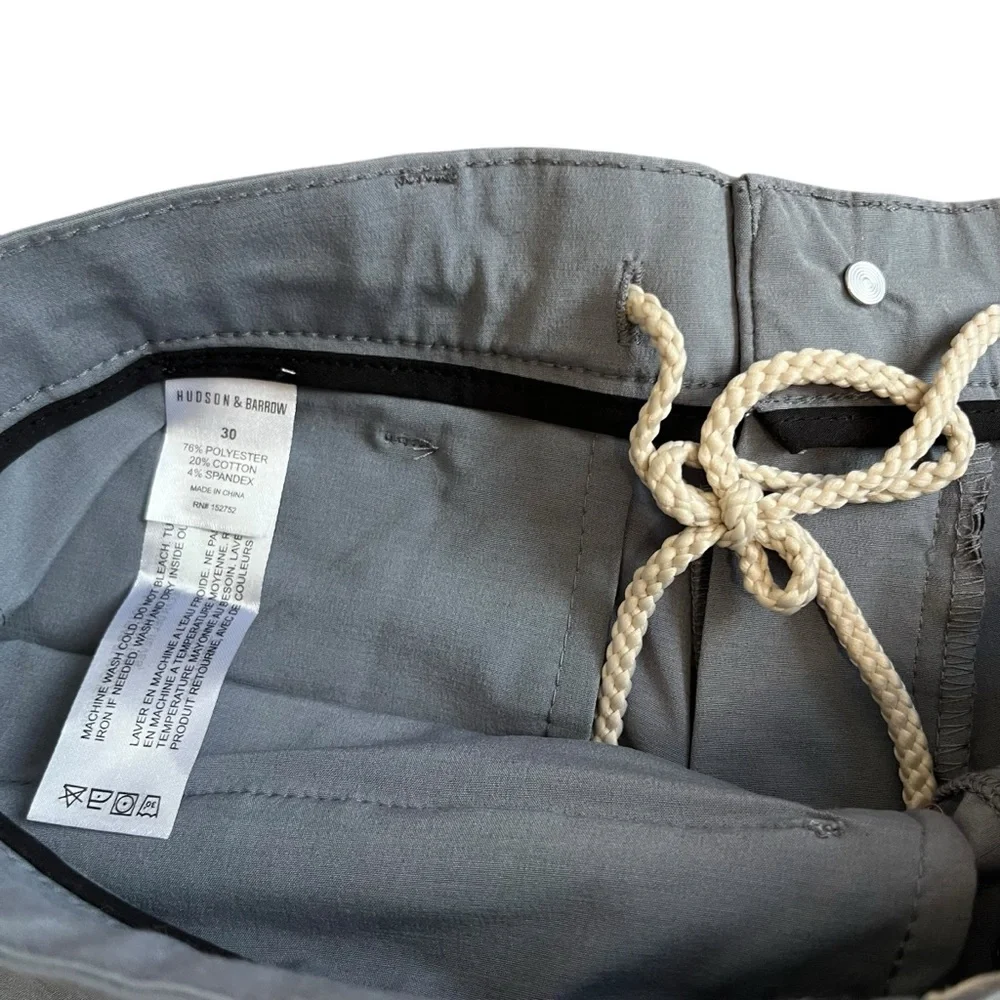NWT Hudson & Barrow Superior Short 9in inseam Gray Tech Bottom Shorts Waist 30 - Picture 5 of 7